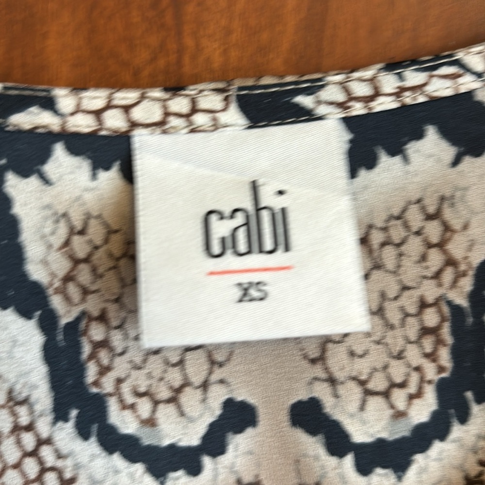 CAbi Serpentine Blouse 3759 Long Sleeve XS Snake Print - Picture 2 of 10